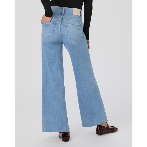 Paige Anessa Wide-Leg Ankle Jeans Helena Light Blue 27 - Picture 11 of 12